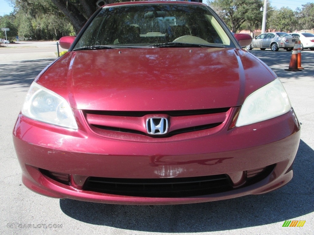 2004 Civic EX Sedan - Radiant Ruby Pearl / Gray photo #8