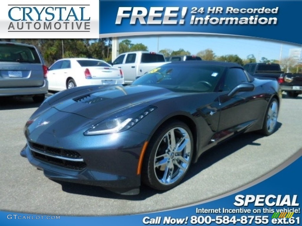2015 Corvette Stingray Convertible - Night Race Blue Metallic / Kalahari photo #1