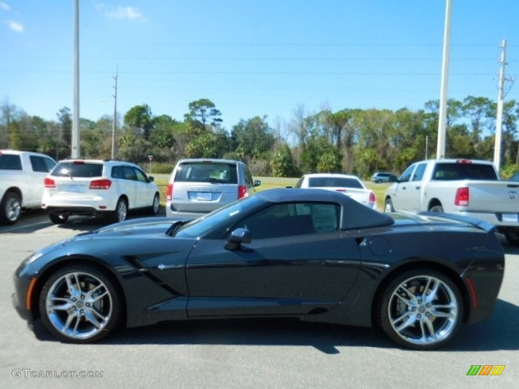 2015 Corvette Stingray Convertible - Night Race Blue Metallic / Kalahari photo #2