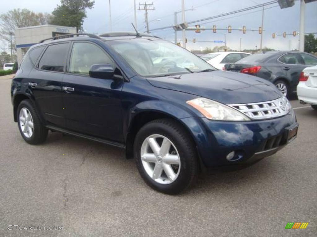 2003 Murano SE AWD - Midnight Blue Pearl / Cafe Latte photo #8