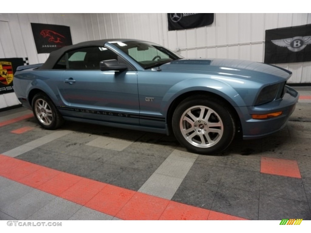 2006 Mustang GT Premium Convertible - Windveil Blue Metallic / Red/Dark Charcoal photo #6