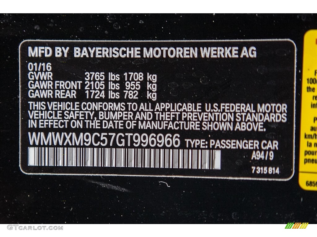 2016 Hardtop John Cooper Works 2 Door - Midnight Black Metallic / JCW Double Stripe Carbon Black/Dinamica photo #7