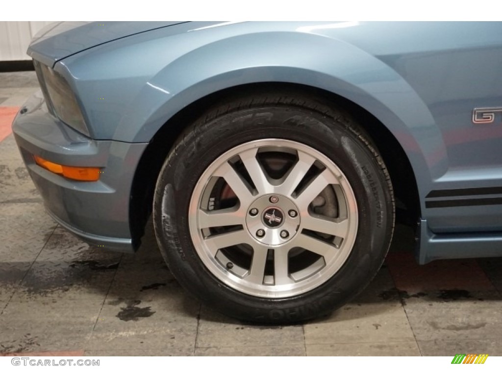 2006 Mustang GT Premium Convertible - Windveil Blue Metallic / Red/Dark Charcoal photo #81