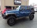 2010 Deep Water Blue Pearl Jeep Wrangler Unlimited Rubicon 4x4  photo #1