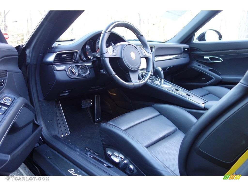 Black Interior 2014 Porsche 911 Turbo S Cabriolet Photo #111110471
