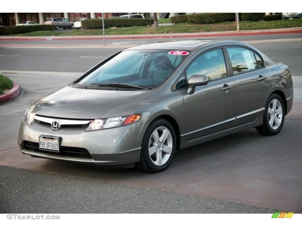 2006 Civic EX Sedan - Shoreline Mist Metallic / Gray photo #8