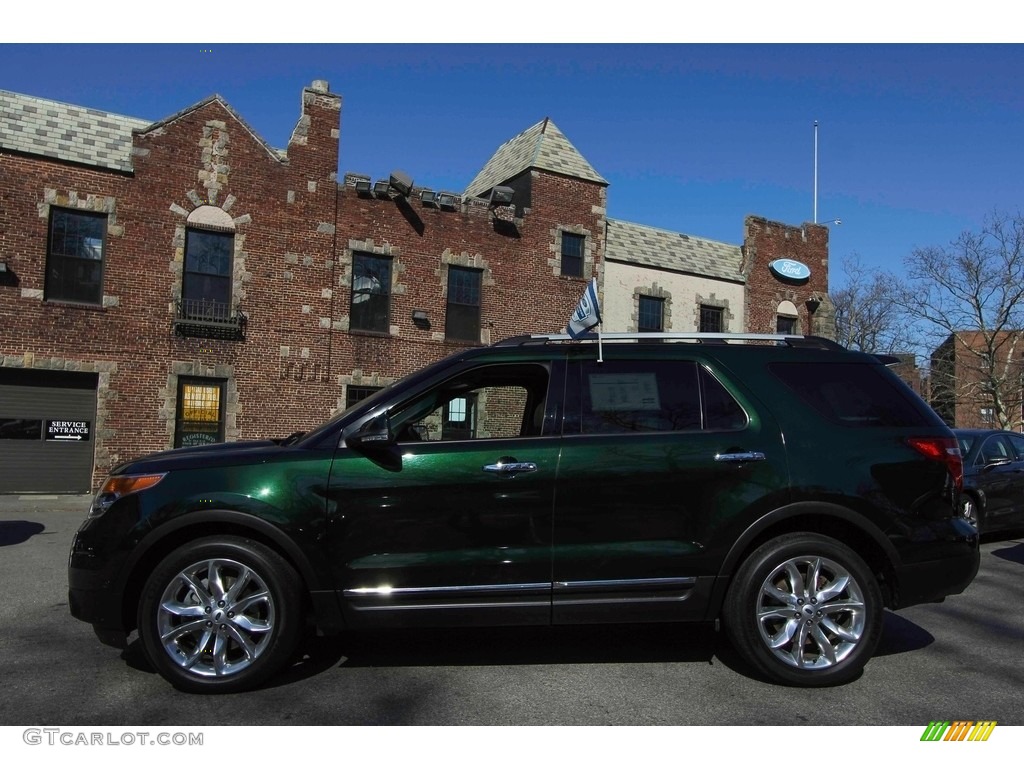 2013 Explorer Limited 4WD - Green Gem Metallic / Medium Light Stone photo #3