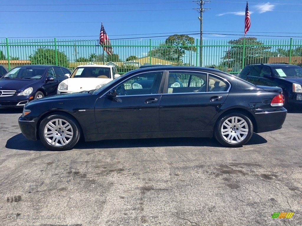 2002 7 Series 745Li Sedan - Black Sapphire Metallic / Beige III photo #5