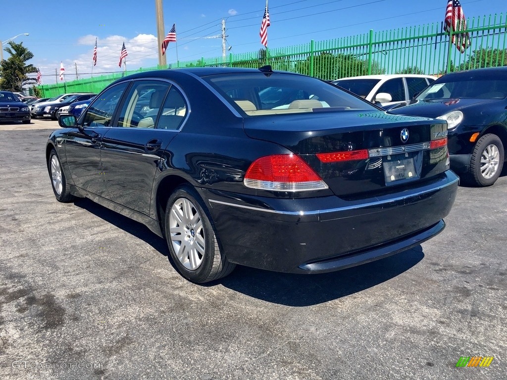 2002 7 Series 745Li Sedan - Black Sapphire Metallic / Beige III photo #7