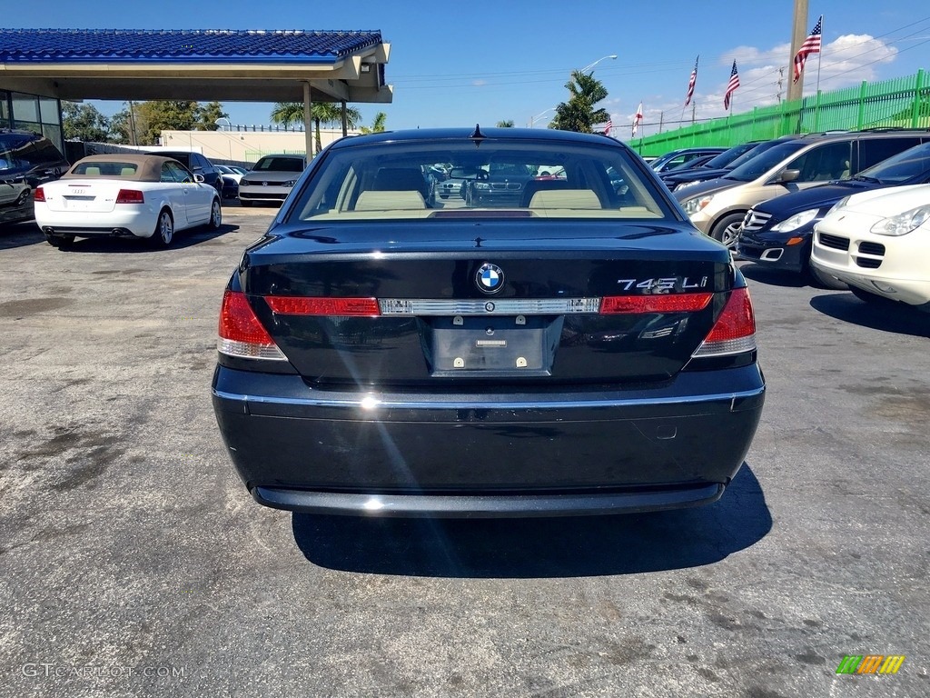 2002 7 Series 745Li Sedan - Black Sapphire Metallic / Beige III photo #8