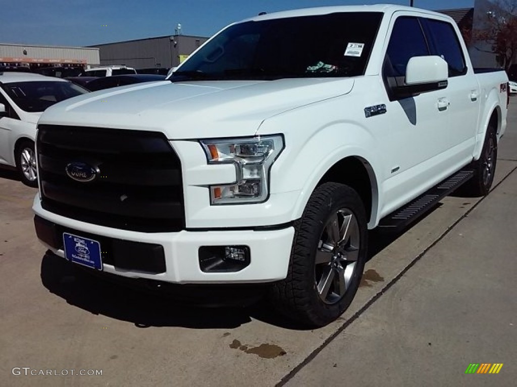 2016 F150 Lariat SuperCrew 4x4 - Oxford White / Black photo #9