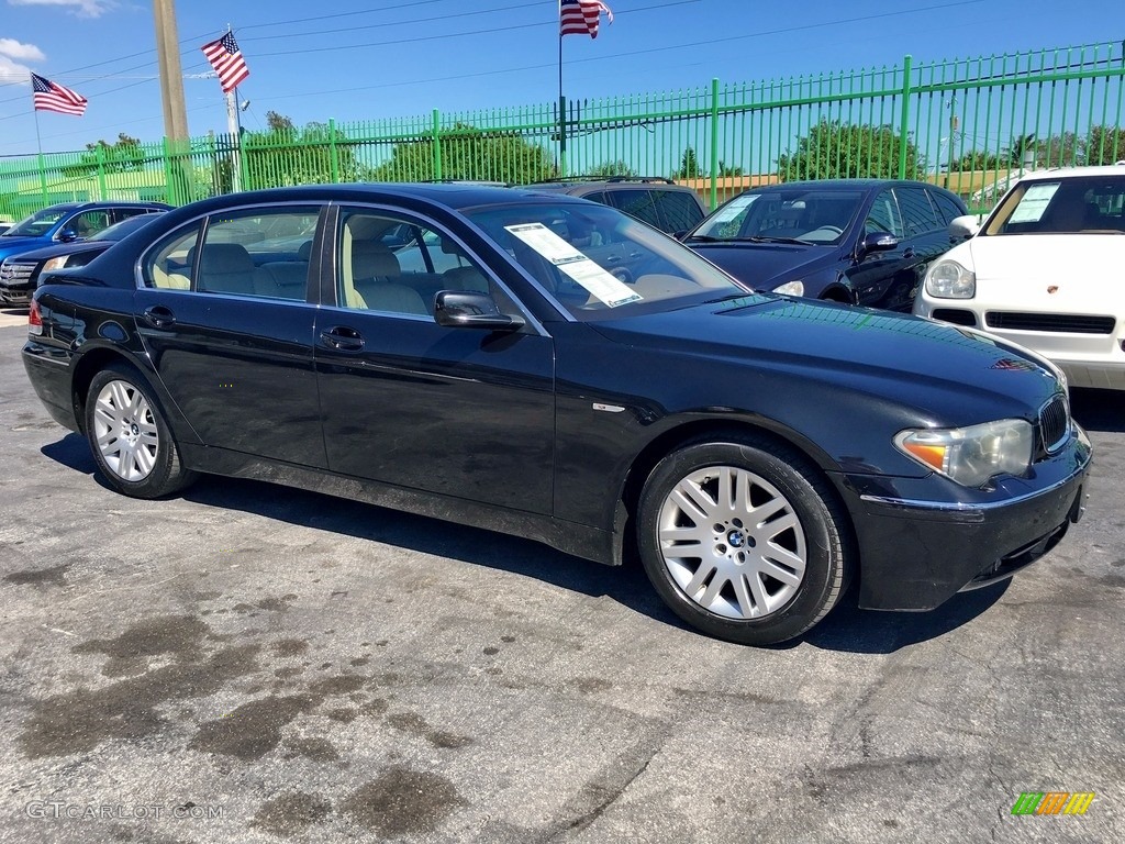 2002 7 Series 745Li Sedan - Black Sapphire Metallic / Beige III photo #46