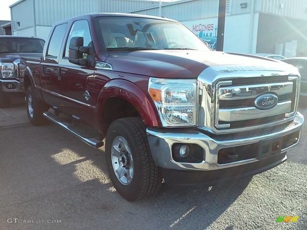 2016 F250 Super Duty XLT Crew Cab 4x4 - Ruby Red Metallic / Adobe photo #1