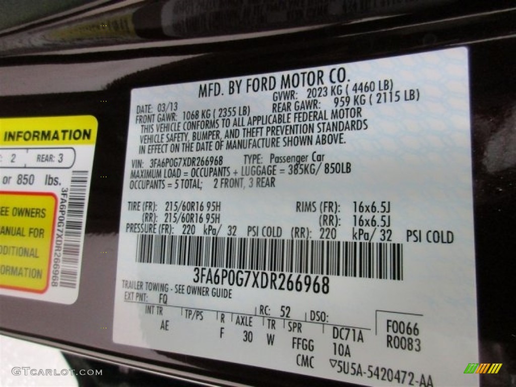 2013 Fusion S - Bordeaux Reserve Red Metallic / Earth Gray photo #30