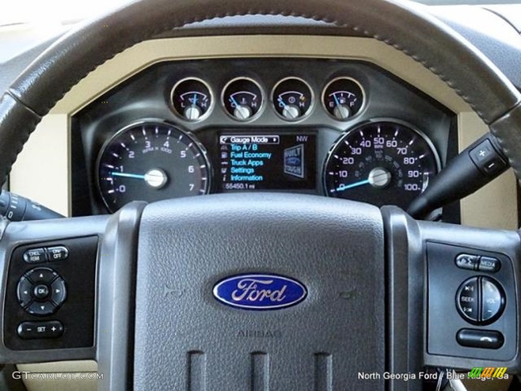 2014 F250 Super Duty Lariat Crew Cab 4x4 - Vermillion Red / Adobe photo #20