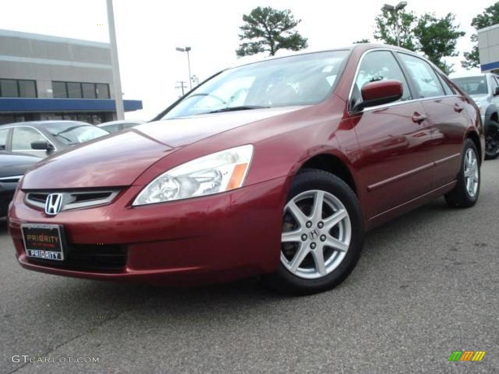 2003 Accord EX V6 Sedan - Redondo Red Pearl / Gray photo #1