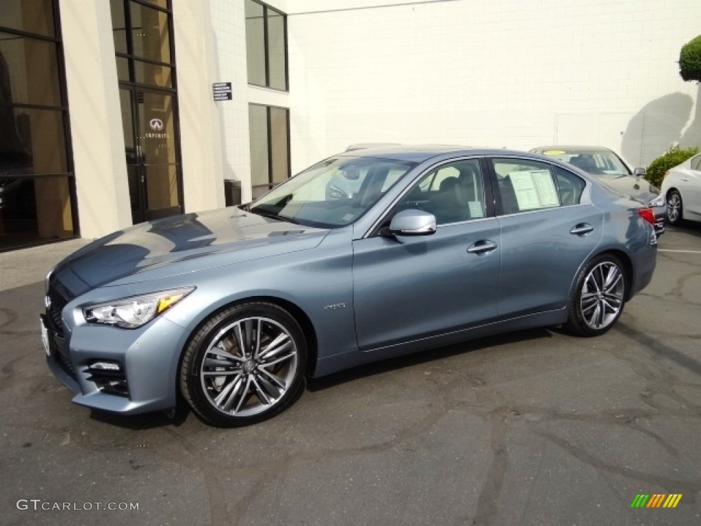 2015 Q50 S Hybrid - Hagane Blue / Graphite photo #17