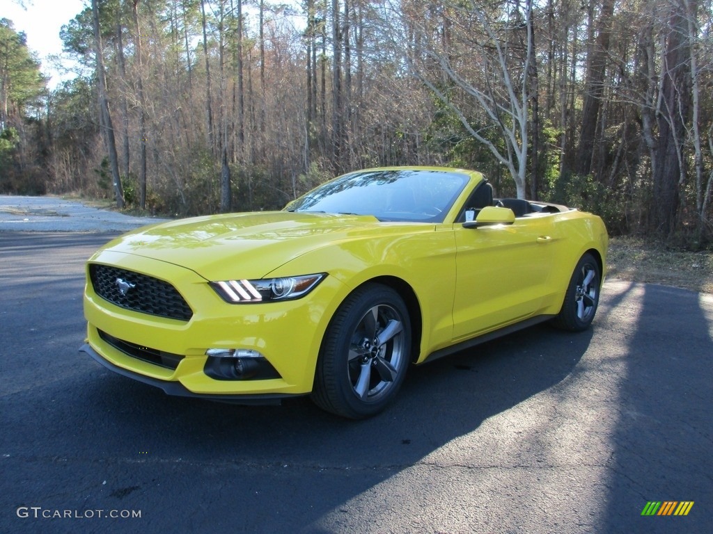 Triple Yellow Tricoat 2016 Ford Mustang V6 Convertible Exterior Photo #111141062
