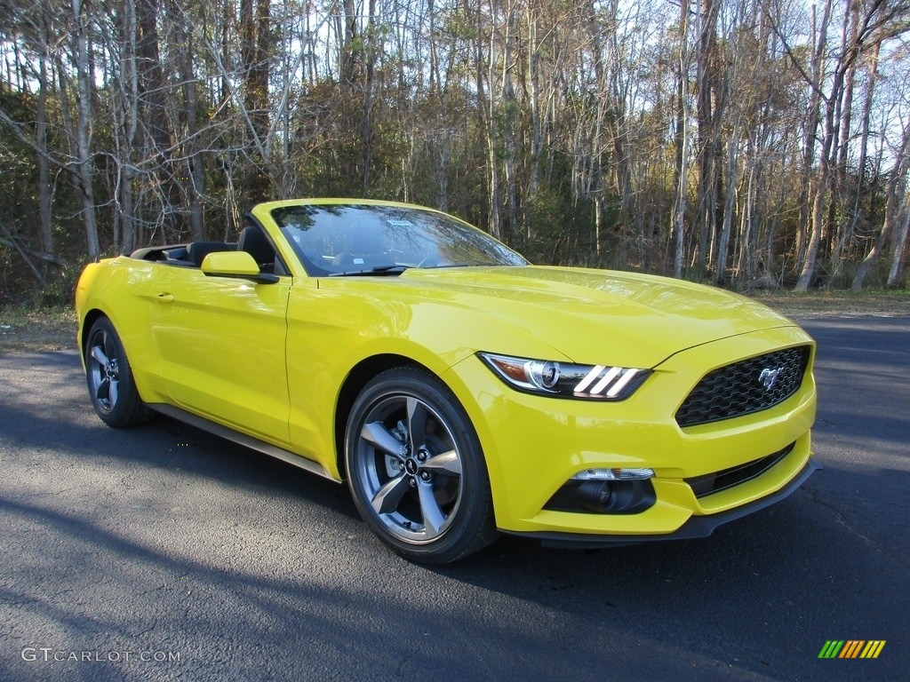 Triple Yellow Tricoat 2016 Ford Mustang V6 Convertible Exterior Photo #111141086