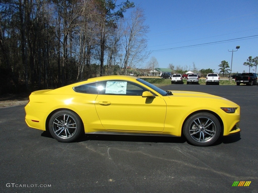 Triple Yellow Tricoat 2016 Ford Mustang EcoBoost Coupe Exterior Photo #111144380