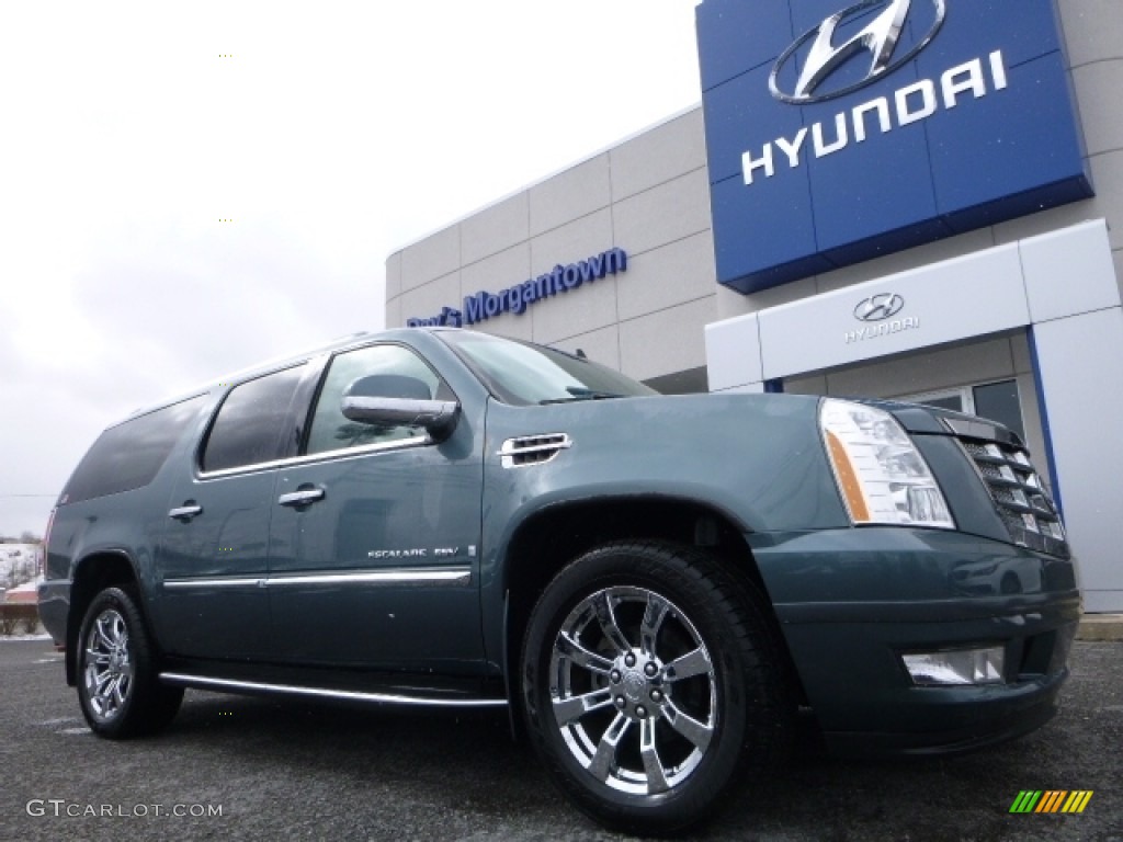 2008 Escalade ESV AWD - Stealth Gray / Ebony photo #2