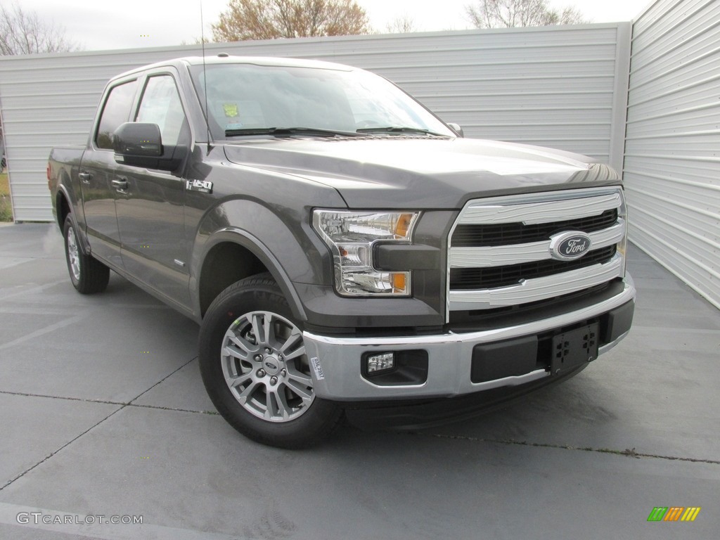 2016 F150 Lariat SuperCrew - Magnetic / Black photo #2