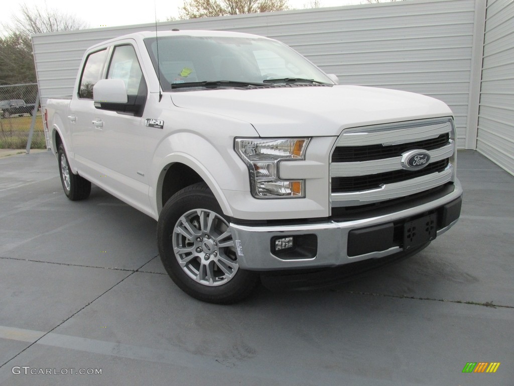 2016 F150 Lariat SuperCrew - White Platinum / Black photo #2