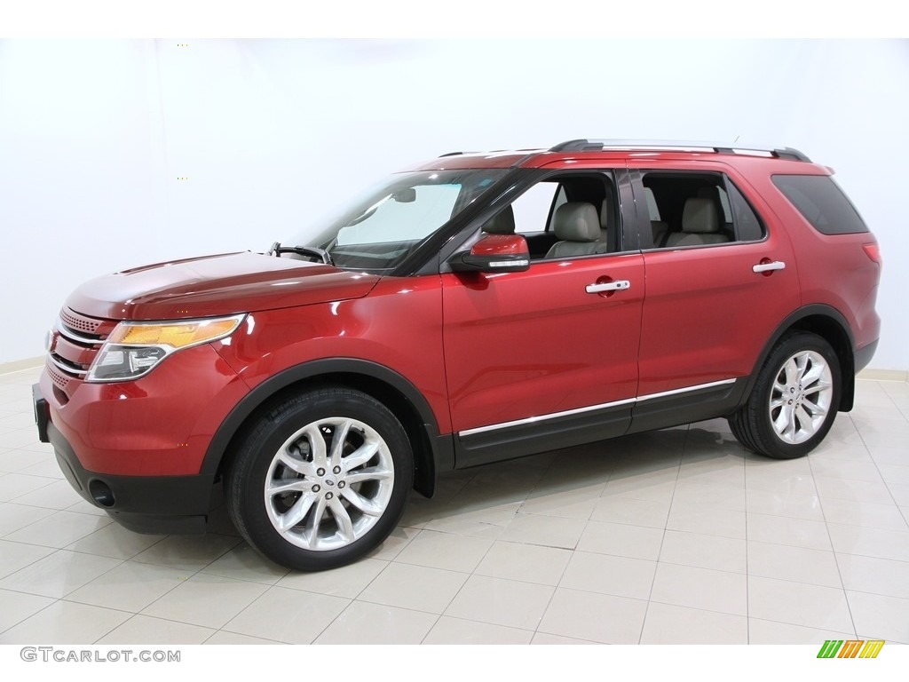 2013 Explorer Limited 4WD - Ruby Red Metallic / Medium Light Stone photo #3