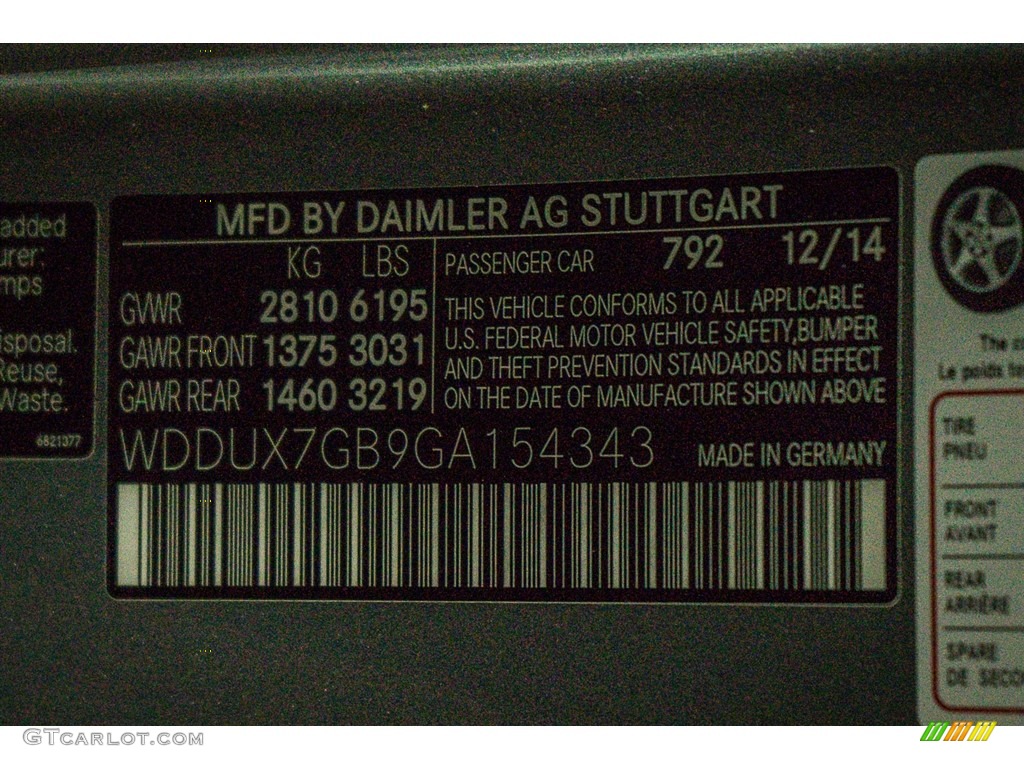 2016 S Color Code 792 for Palladium Silver Metallic Photo #111188444