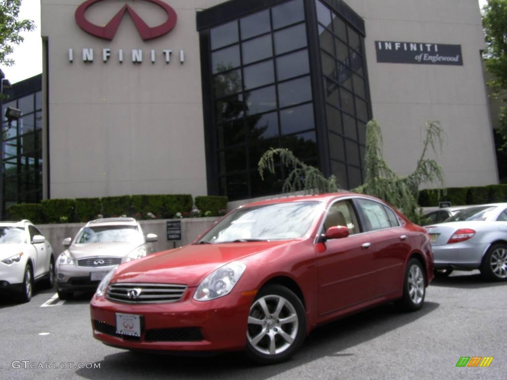 2006 G 35 x Sedan - Garnet Fire Red Metallic / Wheat photo #1