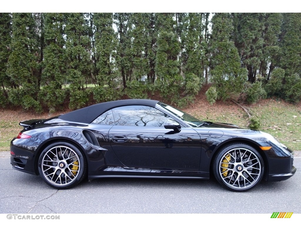 Jet Black Metallic 2015 Porsche 911 Turbo S Cabriolet Exterior Photo #111194756