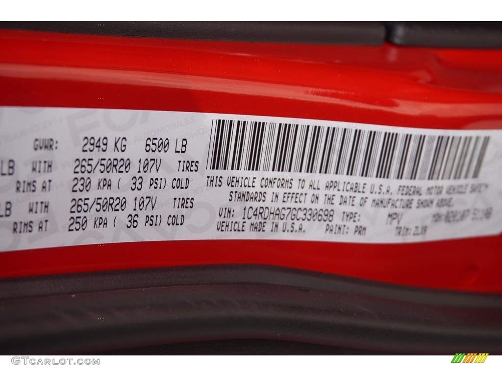 2016 Dodge Durango SXT Blacktop Color Code Photos
