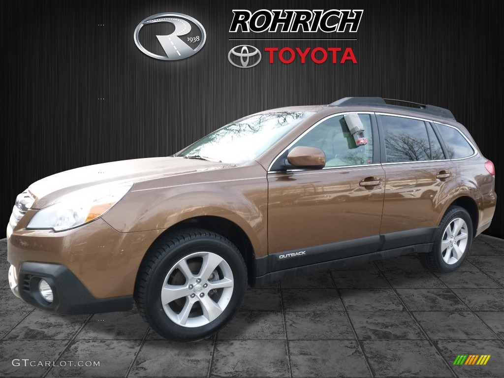 2013 Outback 2.5i Limited - Caramel Bronze Pearl / Off Black Leather photo #3