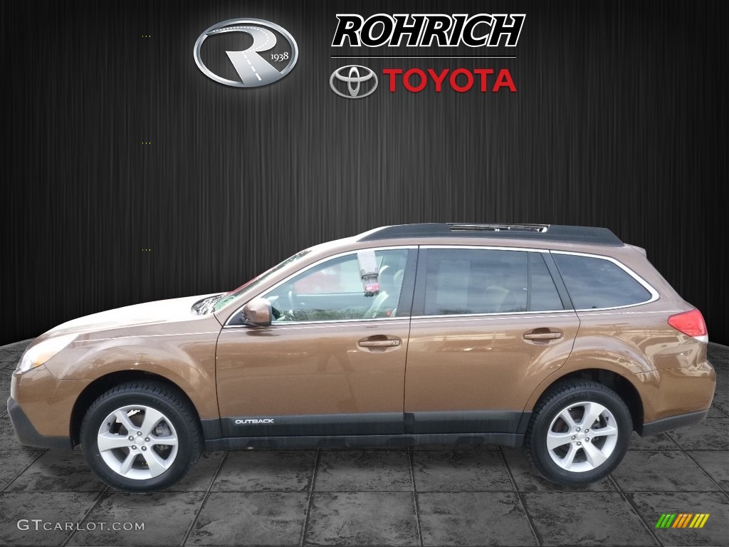 2013 Outback 2.5i Limited - Caramel Bronze Pearl / Off Black Leather photo #4