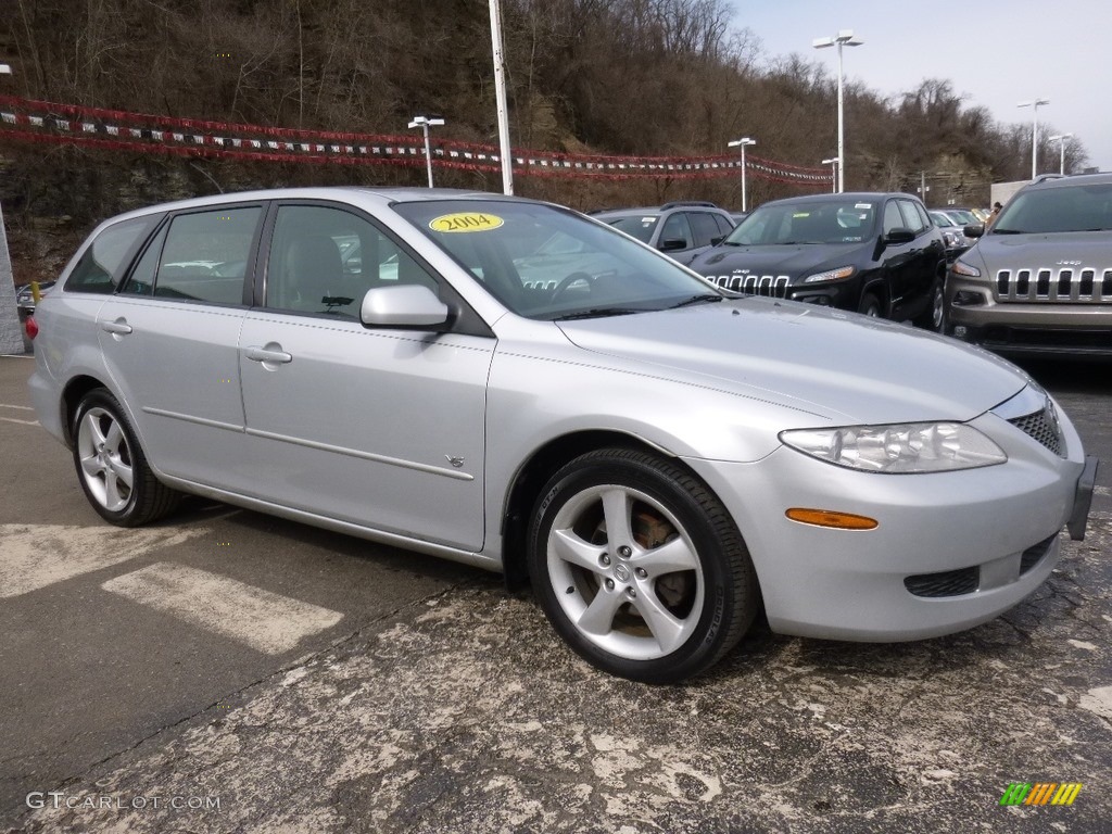 2004 MAZDA6 s Sport Wagon - Glacier Silver Metallic / Gray photo #6