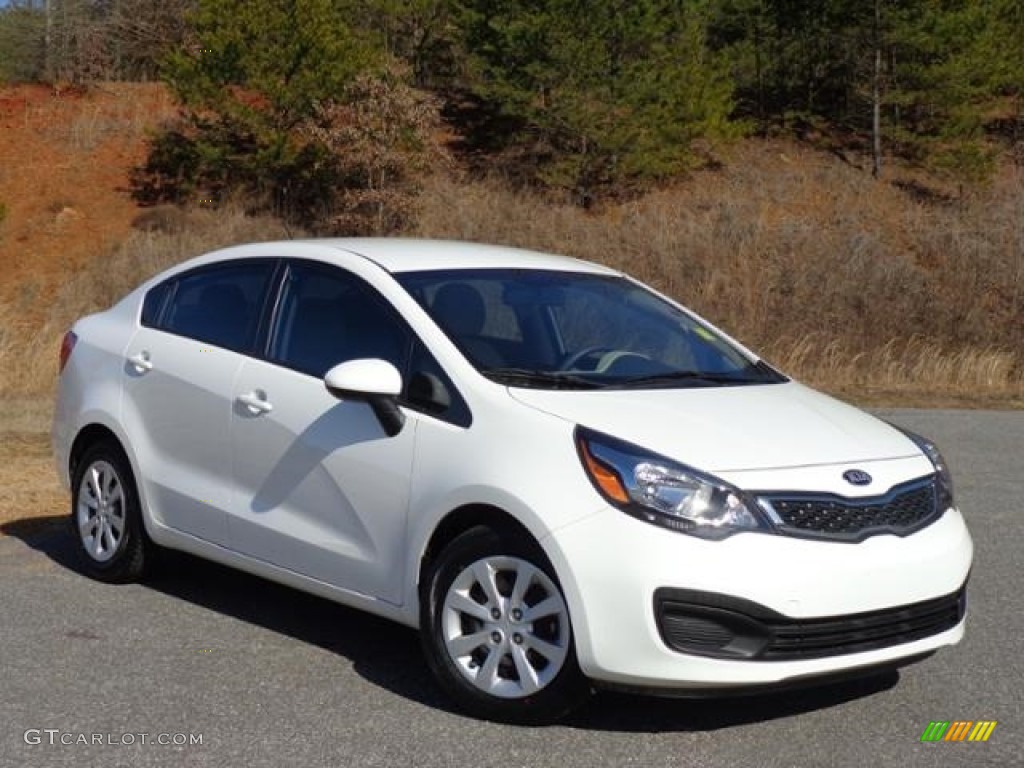 Clear White 2013 Kia Rio EX Sedan Exterior Photo #111216875