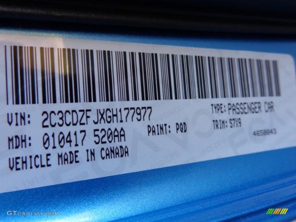 2016 Challenger Color Code PQD for B5 Blue Pearl Photo #111220087