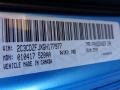 PQD: B5 Blue Pearl 2016 Dodge Challenger R/T Plus Scat Pack Color Code