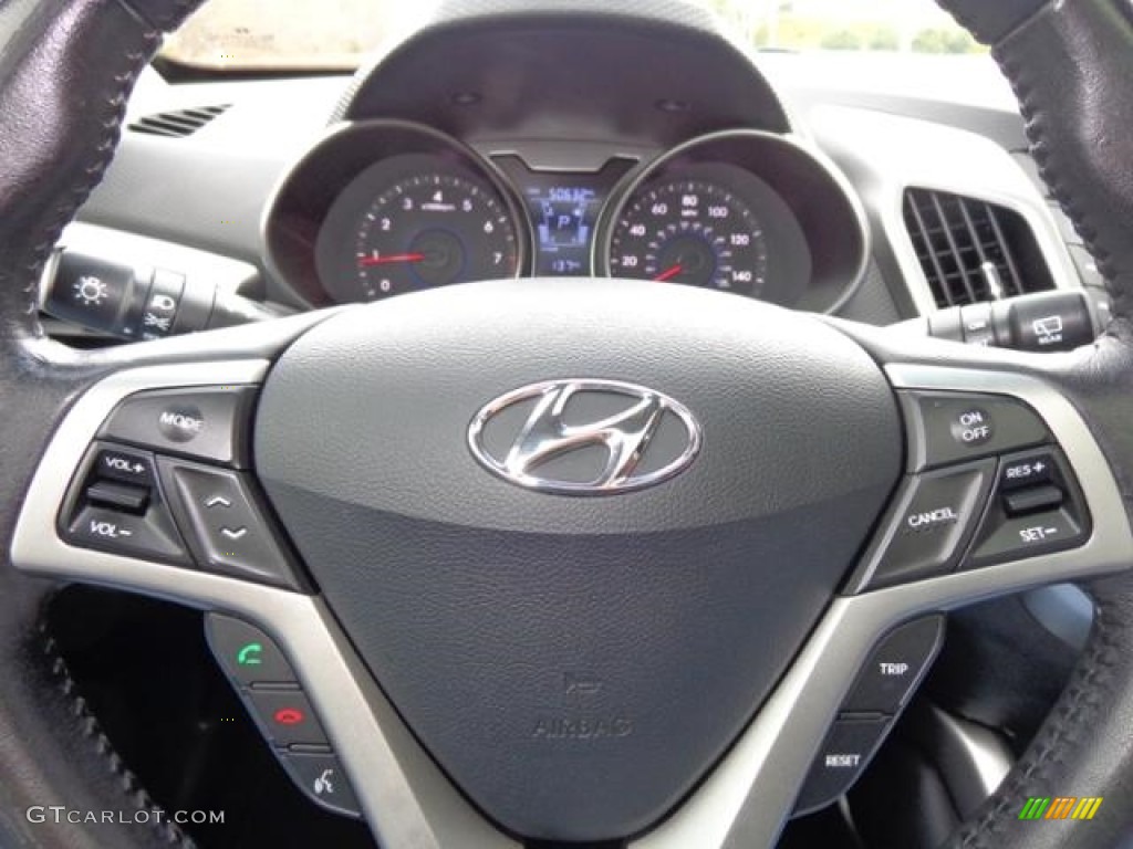 2012 Veloster  - Century White / Black/Red photo #11