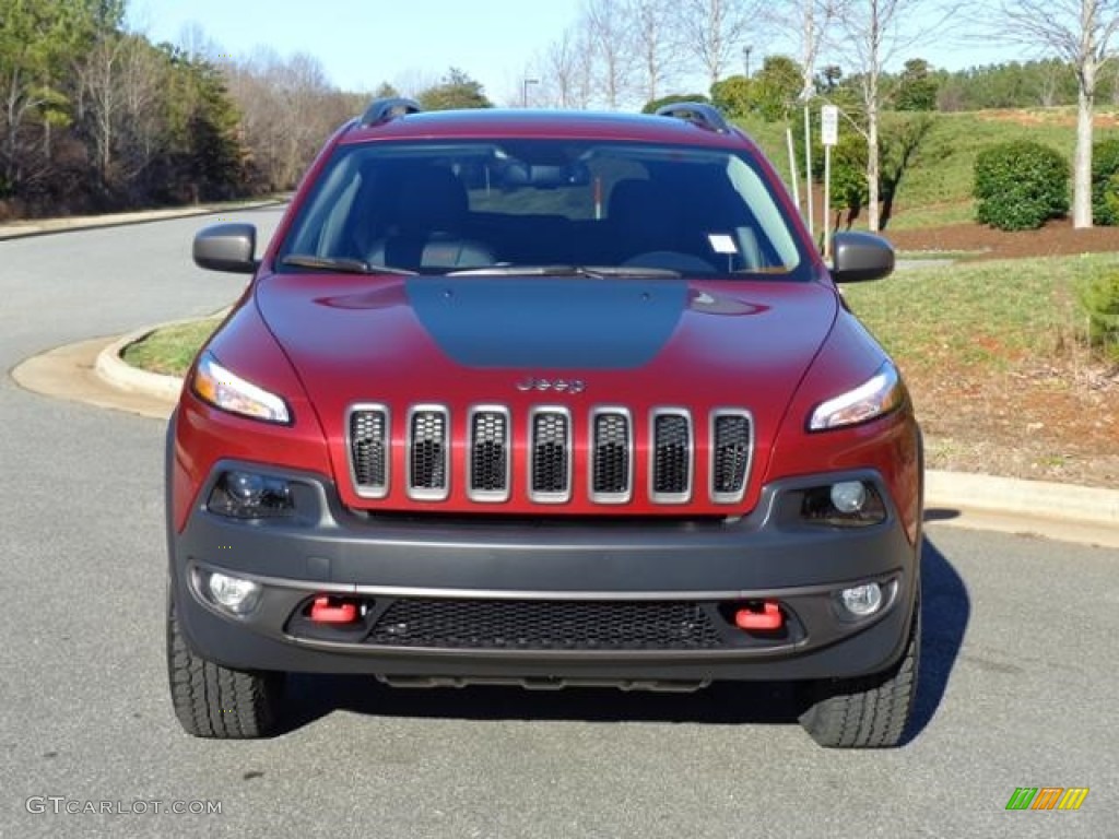 2016 Cherokee Trailhawk 4x4 - Deep Cherry Red Crystal Pearl / Black photo #3