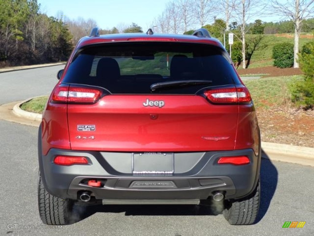 2016 Cherokee Trailhawk 4x4 - Deep Cherry Red Crystal Pearl / Black photo #6
