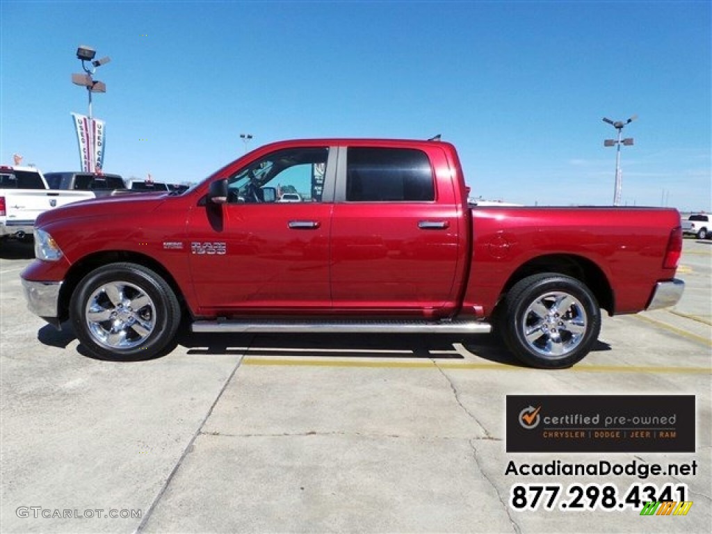 2014 1500 SLT Crew Cab 4x4 - Deep Cherry Red Crystal Pearl / Black/Diesel Gray photo #3