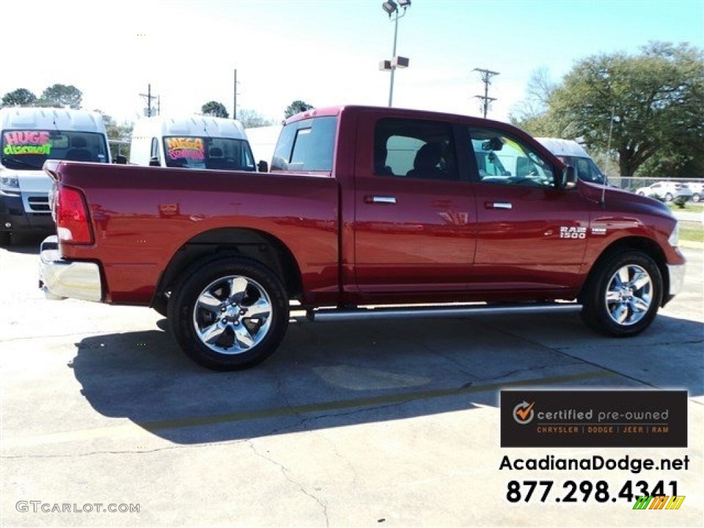 2014 1500 SLT Crew Cab 4x4 - Deep Cherry Red Crystal Pearl / Black/Diesel Gray photo #8