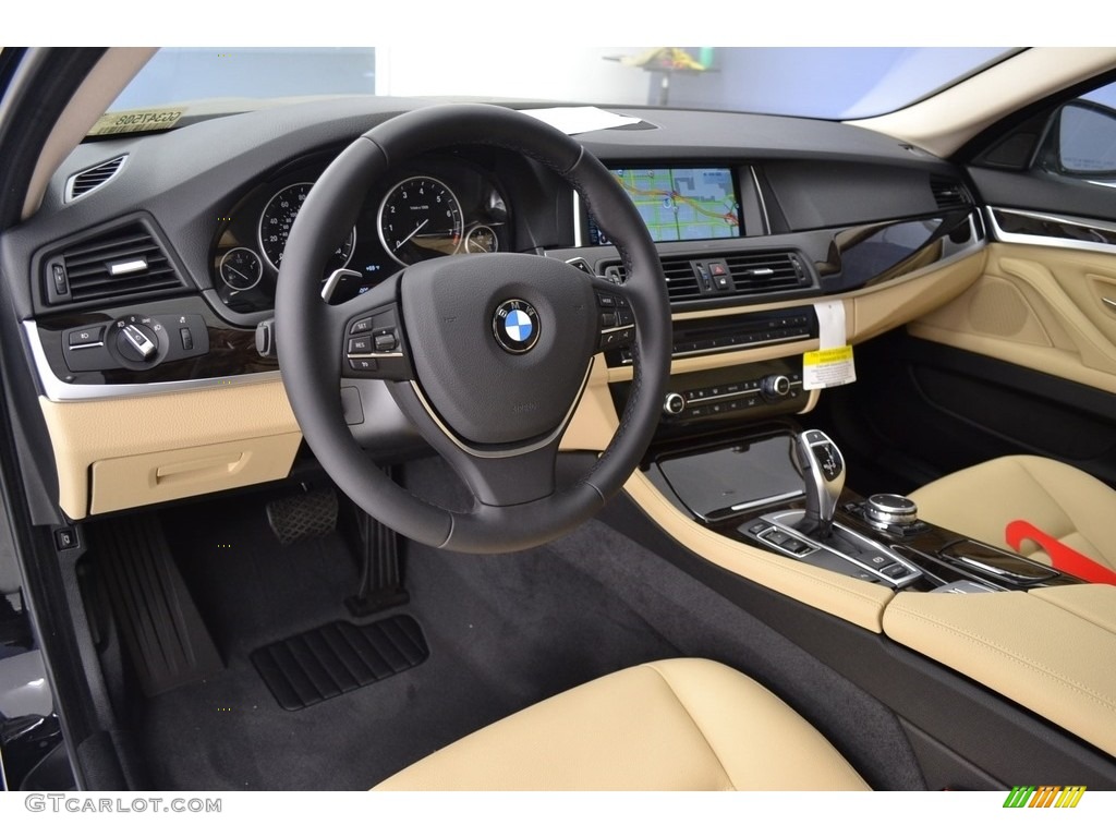 Venetian Beige/Black Interior 2016 BMW 5 Series 528i Sedan Photo #111237488