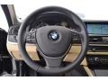 2016 BMW 5 Series Venetian Beige/Black Interior Steering Wheel Photo