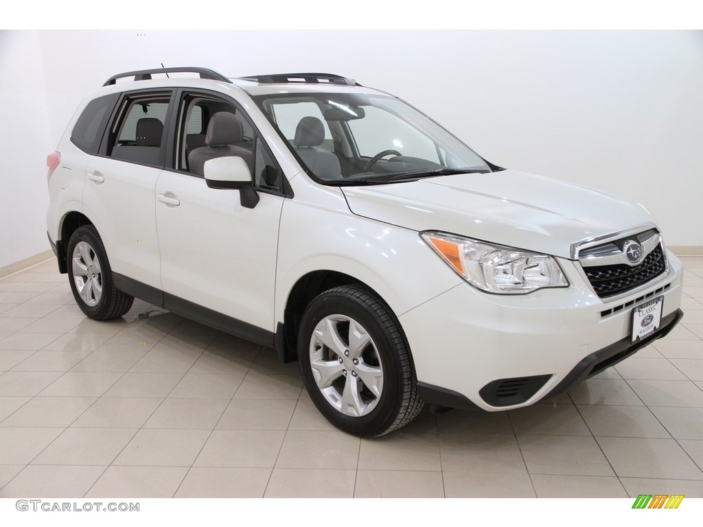 2015 Forester 2.5i Premium - Satin White Pearl / Gray photo #1