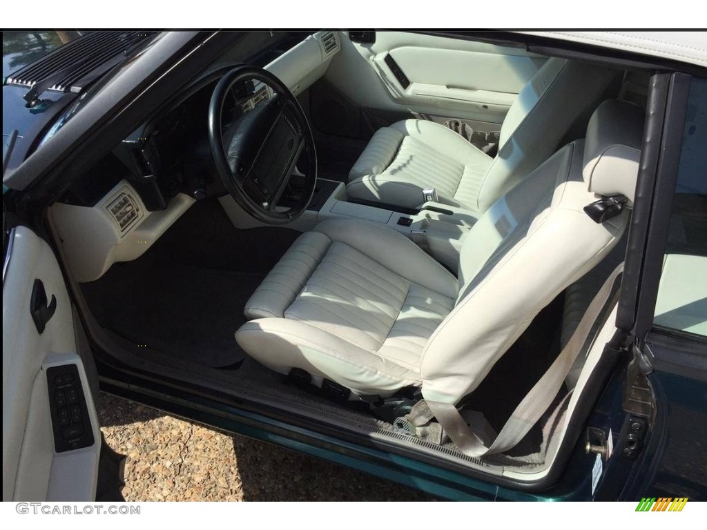 1990 Mustang LX 5.0 Convertible - Deep Emerald Green Metallic / White/Titanium photo #6