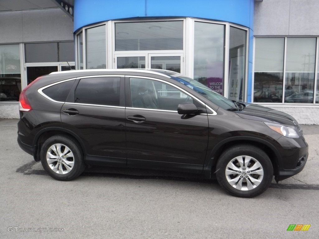 2013 CR-V EX-L AWD - Kona Coffee Metallic / Black photo #2