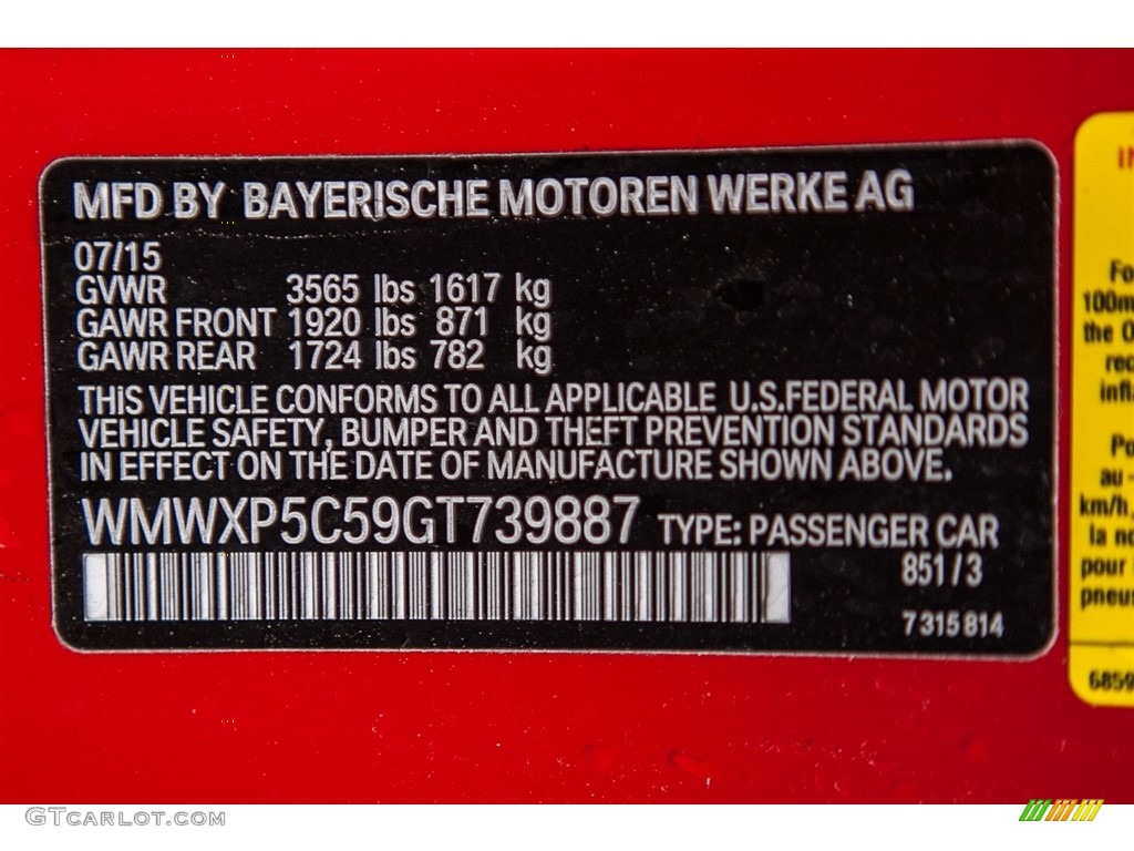 2016 Hardtop Color Code 851 for Chili Red Photo #111246572