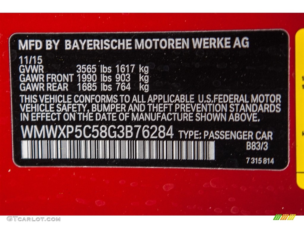 2016 Hardtop Color Code B83 for Blazing Red Metallic Photo #111247331